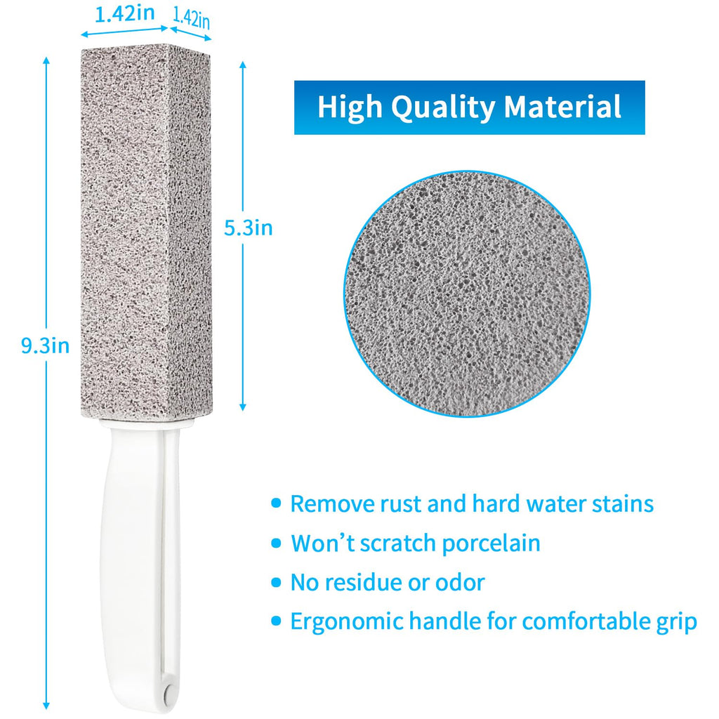 Pumice Stone for Toilet Bowl Cleaning with Stick Handle Pack of 2 | Eco Friendly
