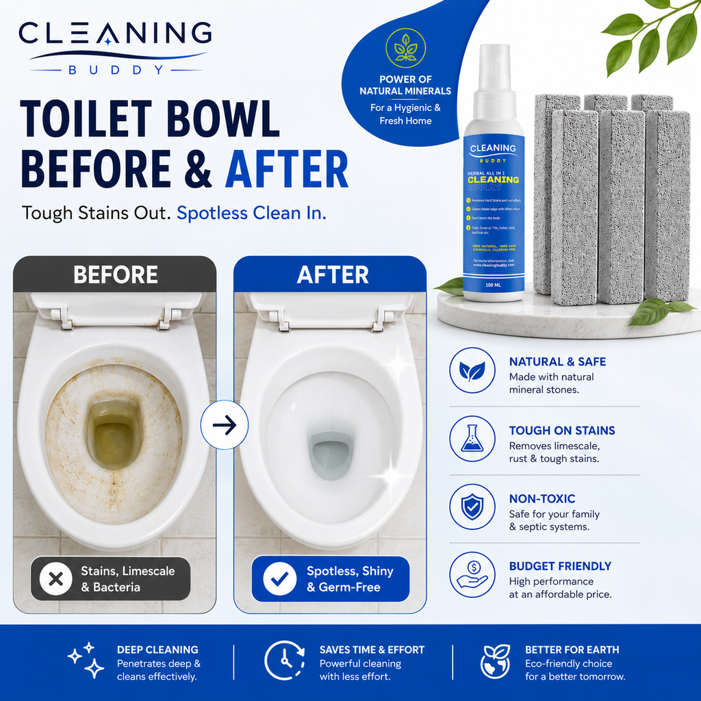 Pumice stone and Spray for Toilet Bowl Cleaner for Toilet Cleaner 6 Pack | Eco Friendly