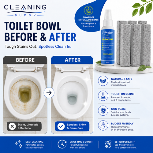 Pumice stone and Spray for Toilet Bowl Cleaner for Toilet Cleaner 6 Pack | Eco Friendly