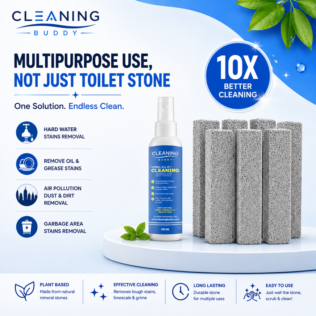 Pumice stone and Spray for Toilet Bowl Cleaner for Toilet Cleaner 6 Pack | Eco Friendly