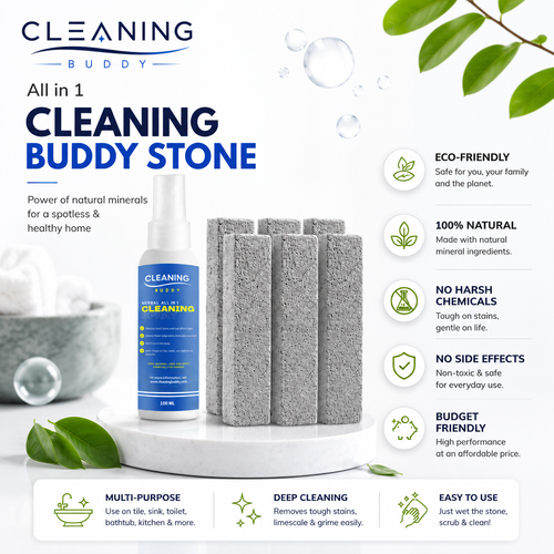 Pumice stone and Spray for Toilet Bowl Cleaner for Toilet Cleaner 6 Pack | Eco Friendly