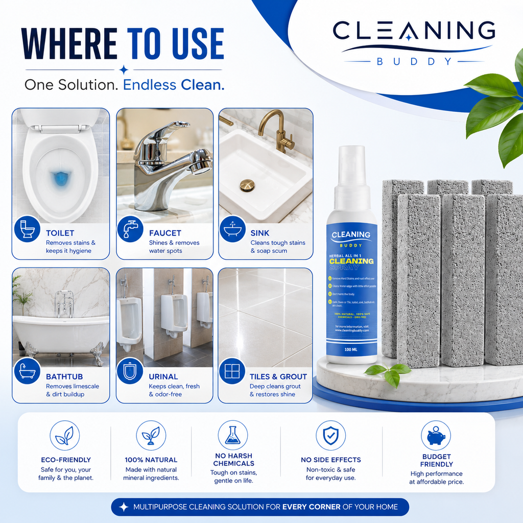Pumice stone and Spray for Toilet Bowl Cleaner for Toilet Cleaner 6 Pack | Eco Friendly